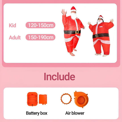 Inflatable Santa Claus Costume Party Event Performance Outfit for Grown-ups and Kids