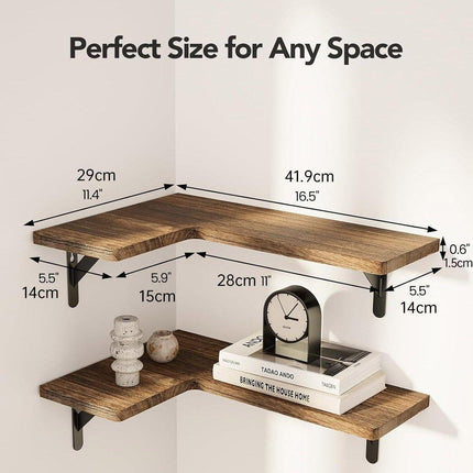 4pcs Wooden Wall Corner Shelf Storage Partition Hanging Organizer for Home Decor
