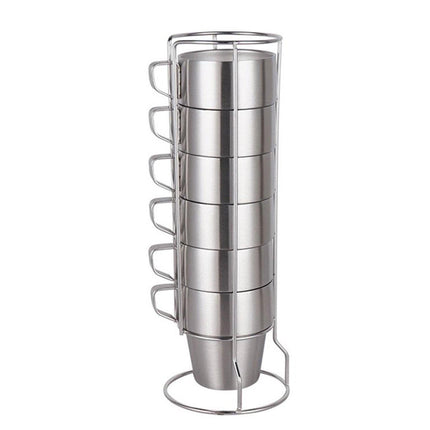 6pcs Stainless Steel Coffee Mugs Durable Insulated Drinkware for Hot Beverages