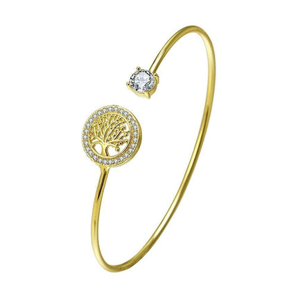 Hollow Tree of Life Bracelet Retro Fashion Jewelry Adjustable Hope Bangle