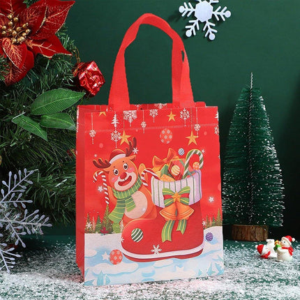 25pcs Christmas Non-Woven Shopping Tote Bags Printed Colour Party Gift Bags