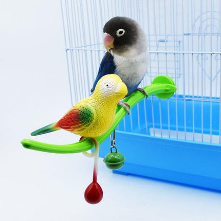 Parrot Relieve Boredom Stand Pole Rack Chew Play Simulation Fake Bird Cage Toys
