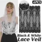 4PCS Women Ladies Lace Floral Head Scarf Summer Shawl Breathable