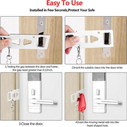 Portable Door Lock Security Safety Travel Hotel Home Addalock Safe Lock NEW - Aimall