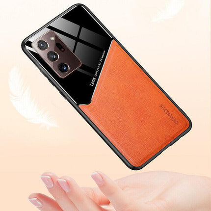 For Samsung Galaxy S21 S22 S20 Note 20 Ultra Plus S20 FE Leather Case Orange - Aimall