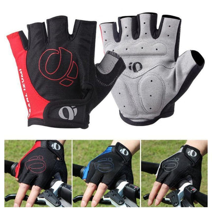 L Size Cycling Bicycle Half Finger Bike Gloves Unisex Anti Slip Padded - Aimall