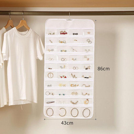 48 Pockets Jewelry Hanging Storage Organizer Holder Earring Display Pouch Bag - Aimall