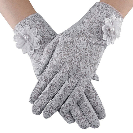 6 Colours Women UV Protection Lace Gloves Touchscreen Non-Slip Driving Gloves