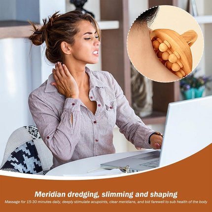 Handheld Massage Brush Whole Body Meridian Scraping Stick Leg Waist Tendon Brush