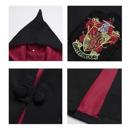 AU Harry Potter Gryffindor Ravenclaw Slytherin Robe Cloak Tie Costume Wand Scarf - Aimall