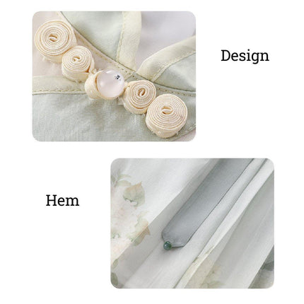 New Chinese Style Girls Short-Sleeved Horse Skirt Suit Traditional Two-Piece Outfit