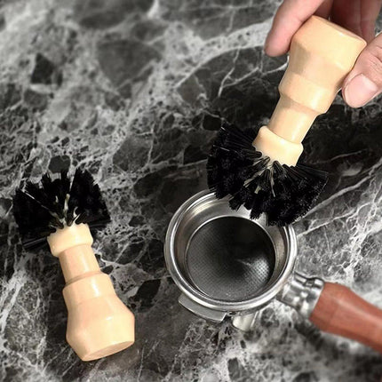 Coffee Basket Brush Coffee Cleaning Brush with Wood Handle for Portafilter Basket