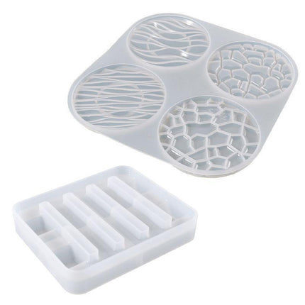 Coaster Cup Mat Mold Wave Diamond Pattern Silicone Mould for Epoxy Resin Casting - Aimall