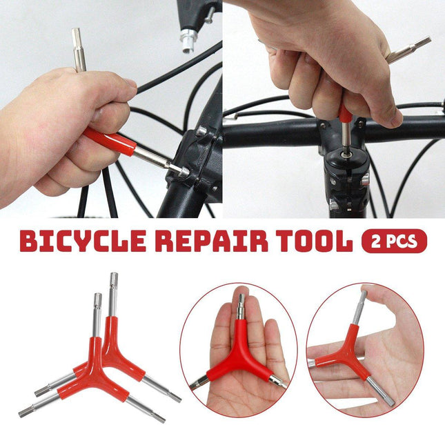 2PCS Hex Socket 3 Prong Bike Repair Tool for Mountain Bicycle Maintenance Kit