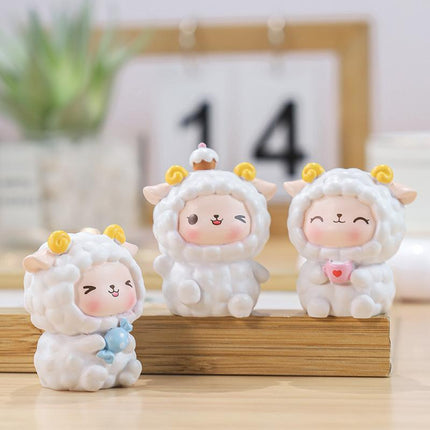 Creative Mini Cartoon Lamb Resin Figurines Duck Ornament Statue Miniatures - Aimall