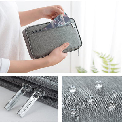 Waterproof Passport Holder Travel Document Wallet RFID Bag Family Case Organizer S - Aimall