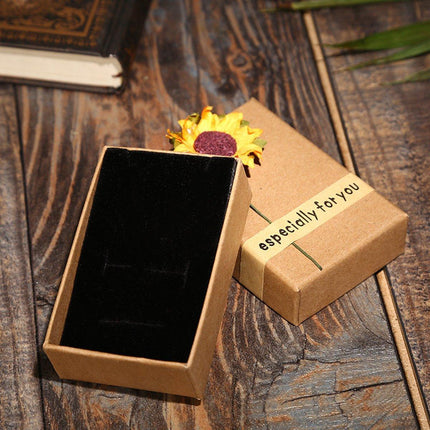50pcs Kraft Paper Sunflower Applique Jewelry Gift Box Packaging Craft Supplies