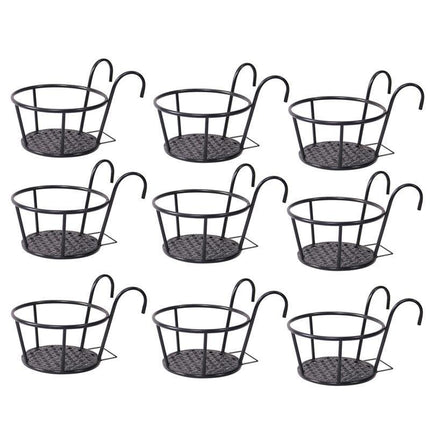 Hanging Metal Flower Holder Shelf Stand Pots Basket Plant Garden Storage 1-9PCS - Aimall