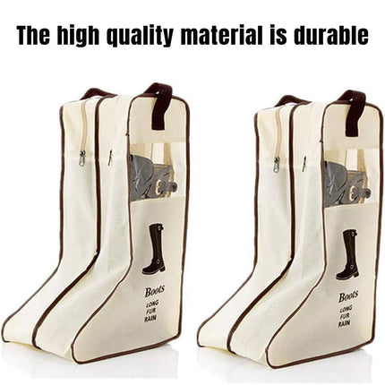 4PCS Beige Travel Shoe Bag Home Boot Storage Visual Dustproof Long Short Covers