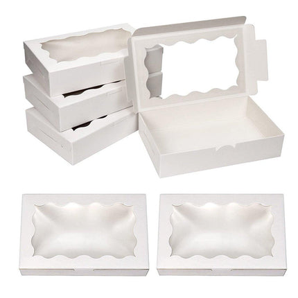 50pcs Rectangular Kraft Paper Window Box Gift Packaging Boxes Party Favors