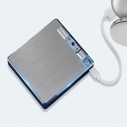 Automatic Rechargeable Electric USB Cigarette Case Lighter Gift Dampproof Box - Aimall