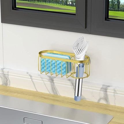 Punch Free Kitchen Sponge Brush Drain Rack Utensil Holder Suction Sink Storage