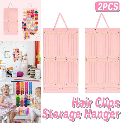 2PCS Pink Hair Accessories Holder Wall Rack for Hairbands Hairpins and Jewelry Storage