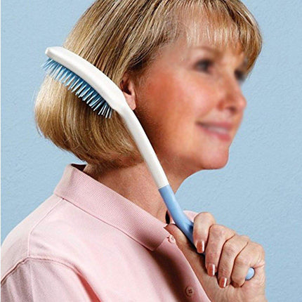 Extra Long Handle Comb Teeth and Brush for Elderly Easy Grip Hair Care Tool