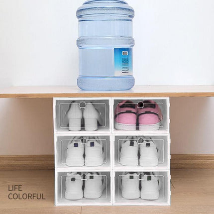 12PCS Shoe Box Storage Case Clear Boxes Foldable Stackable Transparent Organizer - Aimall