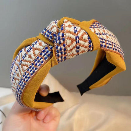 Women Lady Retro Boho Embroidery Cotton Wide Hair Headband Head Wrap Band hoop - Aimall