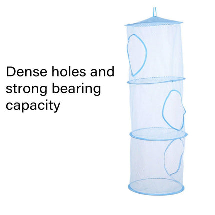 Foldable Clothes Drying Basket Three-layer Hanging Storage Breathable Organizer