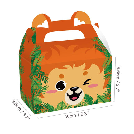 24X Jungle Safari Animal Gift Boxes Bag Favour Present Wrapping Candy Cookie Box