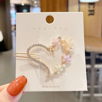 Women Girls Hair Clip Rhinestone Crystal Hairpin Barrette Slide Clips Grip Gift - Aimall