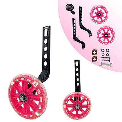 12-20 Inch Kids Bike Training Wheels Silent Flashing PVC Stabilizer Auxiliary