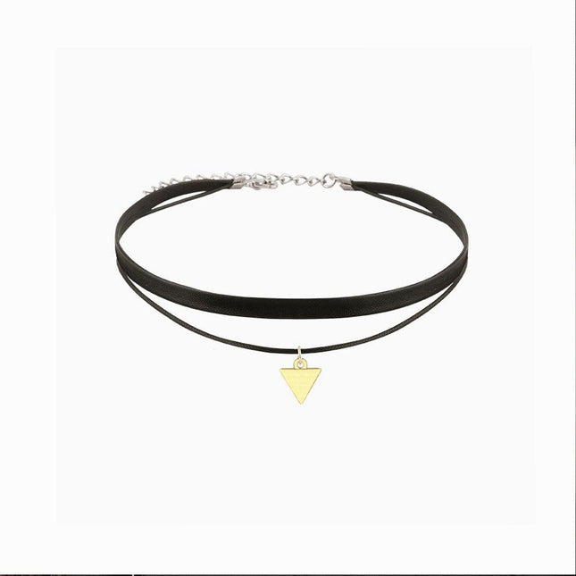 Trendy Double Triangle Pendant Necklace Fashion Jewelry Gift for Women and Men