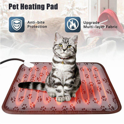 Electric Pet Heating Pad Waterproof Cover Heated Mat Dogs Cats Bed Blanket - Aimall