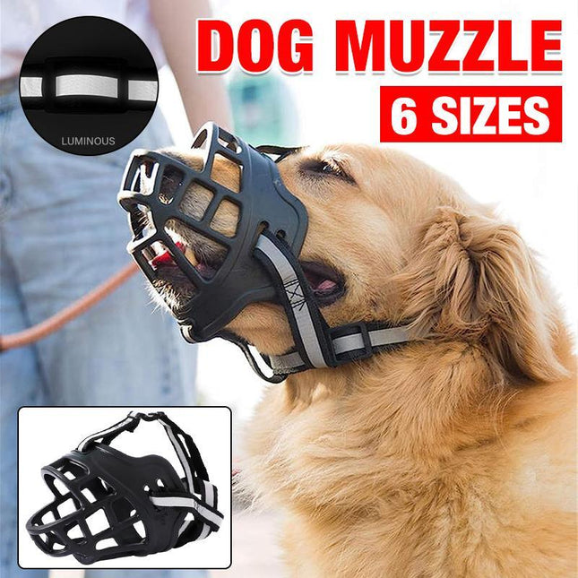 6 Sizes Adjustable Pet Dog No Bite Silicone Basket Muzzle Cage Mouth Mesh Cover - Aimall