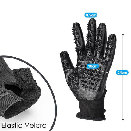 1Pair Horse Pet Dog Grooming Gloves Brush Hair Remover Shedding Massage Cleaner - Aimall