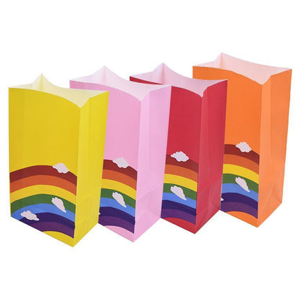 80PCS Kraft Paper Party Bag Seal Birthday Favor Kids  Rainbow Candy paper bags Aimall