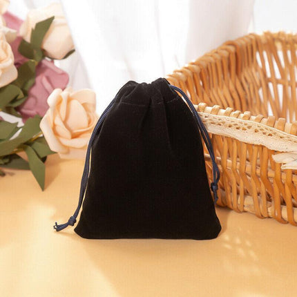 50X Small Velvet Cloth Drawstring Bags Gift Bag Jewelry Ring Pouch Earring Favor 7x9 - Aimall