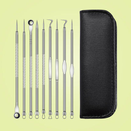 9PCS Blackhead Remover Extractor Tool Pimple Blemish Popper Comedone Kit Clip - Aimall