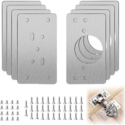 1/3/6 SETS Hinge Repair Plate Rust-Resistant Steel Furniture Cupboard Mount Tool - Aimall