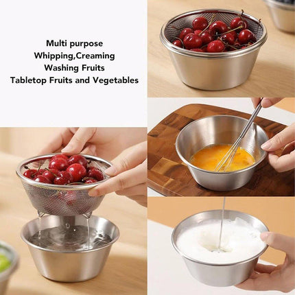 Mini Stainless Steel Sieve Drainage Basket Fruit Filter Basin for Kitchen Use