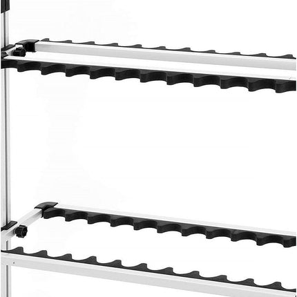 24 Hole Aluminum Alloy Fishing Rod Display Rack Portable Holder Gear Storage