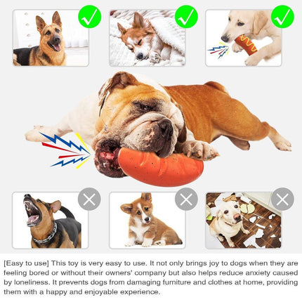 Dog Chew Toy Baked Sausage Ham Squeaky Pet Toy Bite Resistant Grinding Bar
