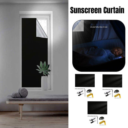 Portable Blackout Curtains for Sunscreen Window Shades Light Blocking Drapes