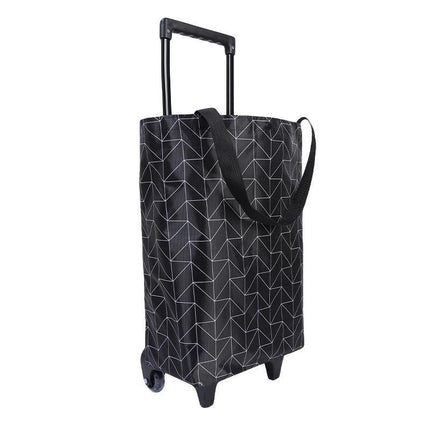 Lightweight Folding Shopping Cart Trolley with Wheels Retractable Tote Bag