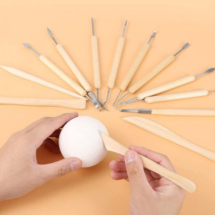30PCS Clay Sculpting Carving Pottery Tool Set Bag Kit Modelling DIY Sculpture - Aimall