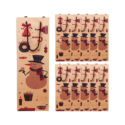 20PCS Christmas Wine Bottle Gift Bags Kraft Paper Red Wine Bag Holiday Set