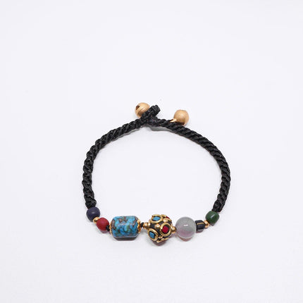 Ethnic Style Handmade Bracelet Color Stone Sky Bead Fashion Round Bead Bracelet